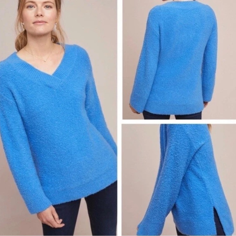 Anthropologie Clayton Alpaca Chunky Sweater, Size S Blue Oversized Wide Sleeves
